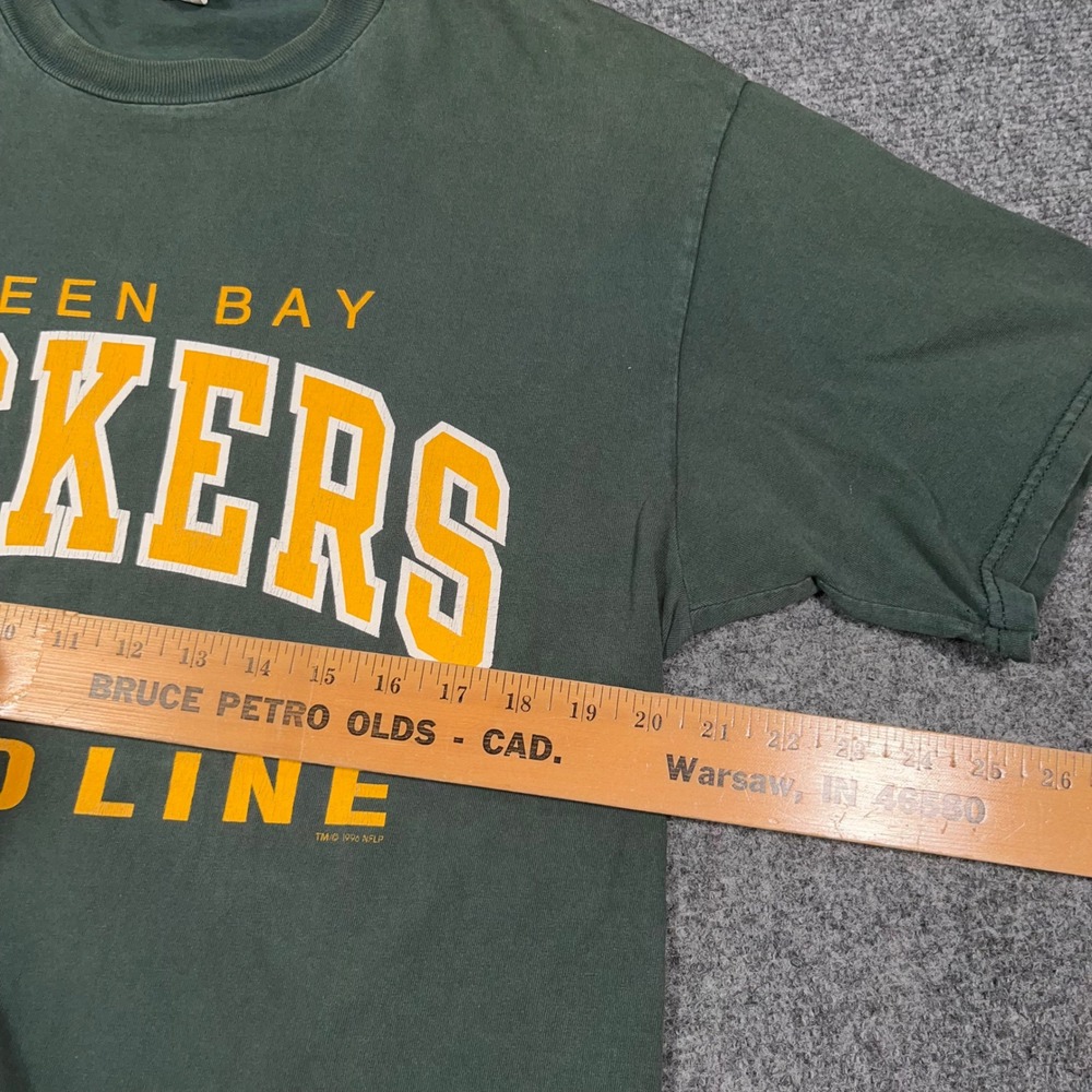 VTG Champion Green Bay Packers T-Shirt Mens L 1996 NFL Pro Line Green Distressed - Picture 8 of 10